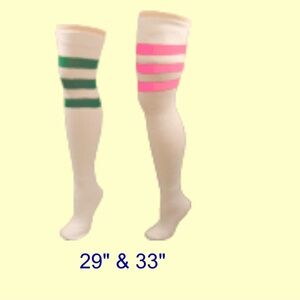 Thigh High Socks! AJ Socks 29’ White/ Orange -NEW WITH TAGS!